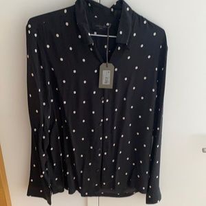 All Saints Long Sleeve Camp Collar Shirt, NEW
